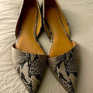 J.Crew Zoe d’Orsay Flats in Snakeskin